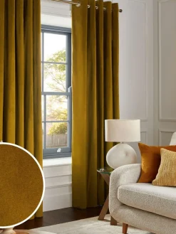 Next Gold Dark Matte Velvet Blackout/Thermal Curtains^ Curtains & Blinds