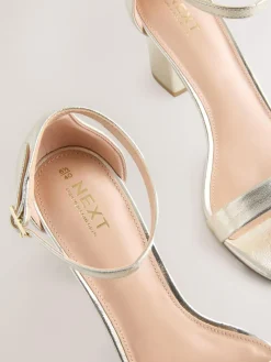 Next Extra Wide Fit Block Heel Sandals^Women Wide Fit & Extra Wide Fit|Heels