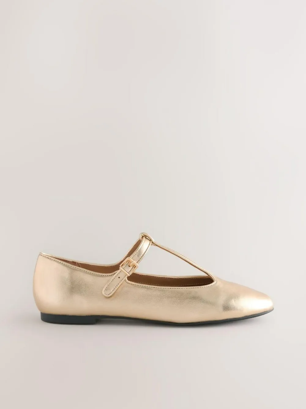 Next Gold Forever Comfort® Leather T-Bar Mary Jane Shoes^Women Flats