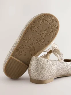 Next Glitter Butterfly Strap Occasion Shoes Gold