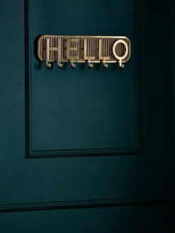 Next Gold Hello Key Hooks^ Storage & Organisation