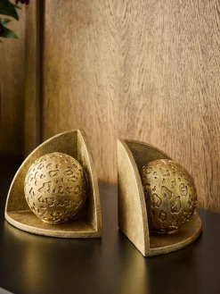 Sale Next Gold Leopard Embossed Ball Book Ends