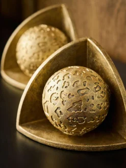 Sale Next Gold Leopard Embossed Ball Book Ends