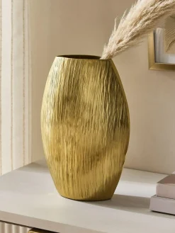 Discount Next Gold Medium Evie Metal Textured Vase