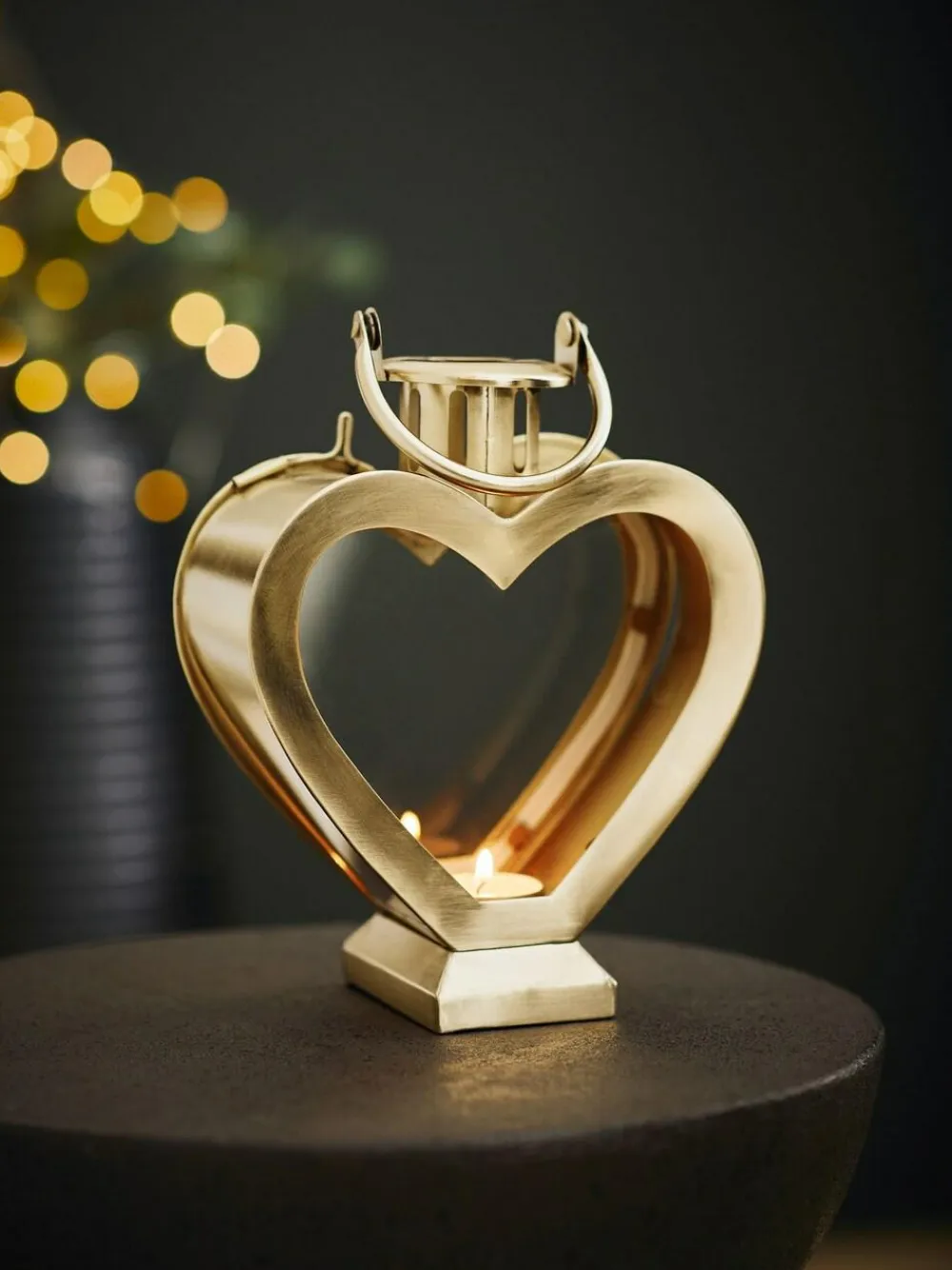 Sale Next Gold Mini Metal Heart Lantern Candle Holder