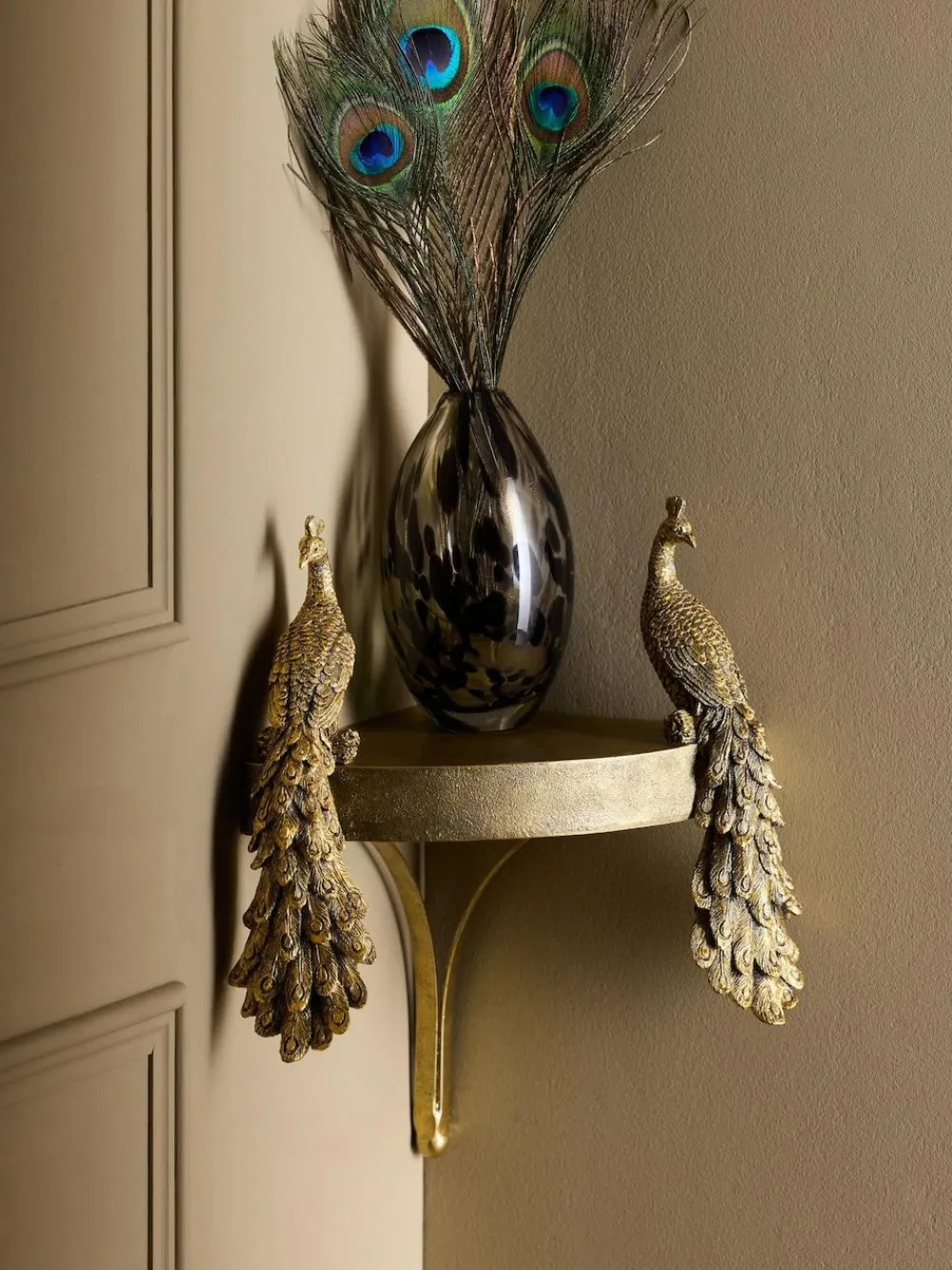 Next Gold Peacock Corner Shelf^ Storage & Organisation