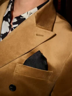 Next gold Regular Fit Double Breasted Velvet Blazer