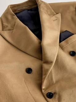 Next gold Regular Fit Double Breasted Velvet Blazer