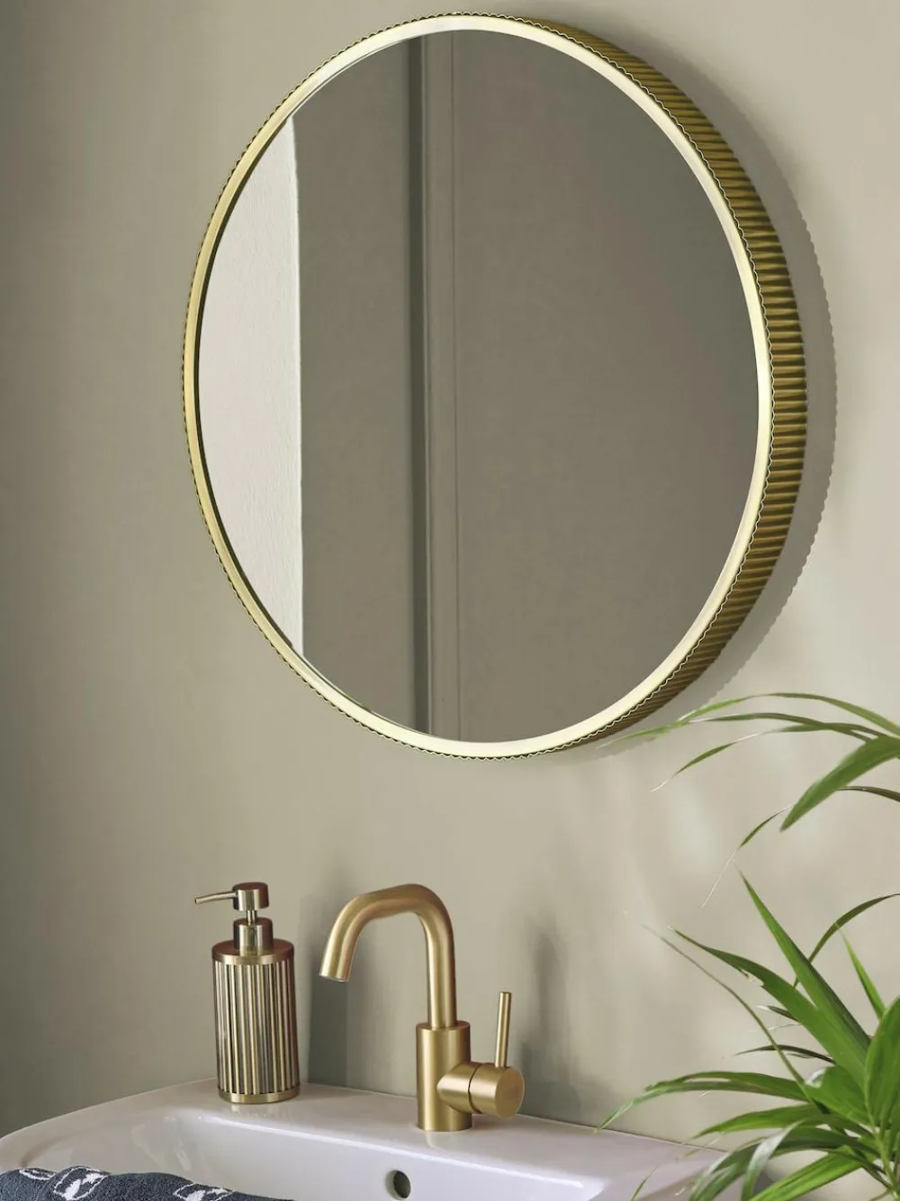 Next Rib Round Bathroom Wall Mirror^ Mirrors|Bathroom Accessories
