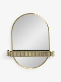 Hot Next Rib Shelf Bathroom Wall Mirror Gold