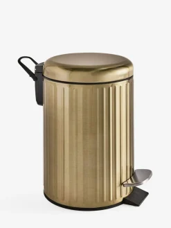 Clearance Next Gold Rib Soft Close 3 Litre Pedal Bin