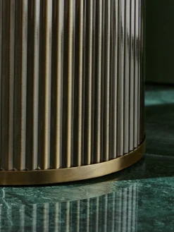 Next Gold Ribbed Bin^ Bathroom Accessories