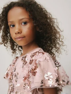 Next Gold Sequin Party Dress (3-16yrs)^ Occasionwear|Dresses