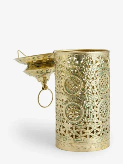 Next Gold Small Patterned Cutout Metal Lantern^ Candle Holders & Lanterns