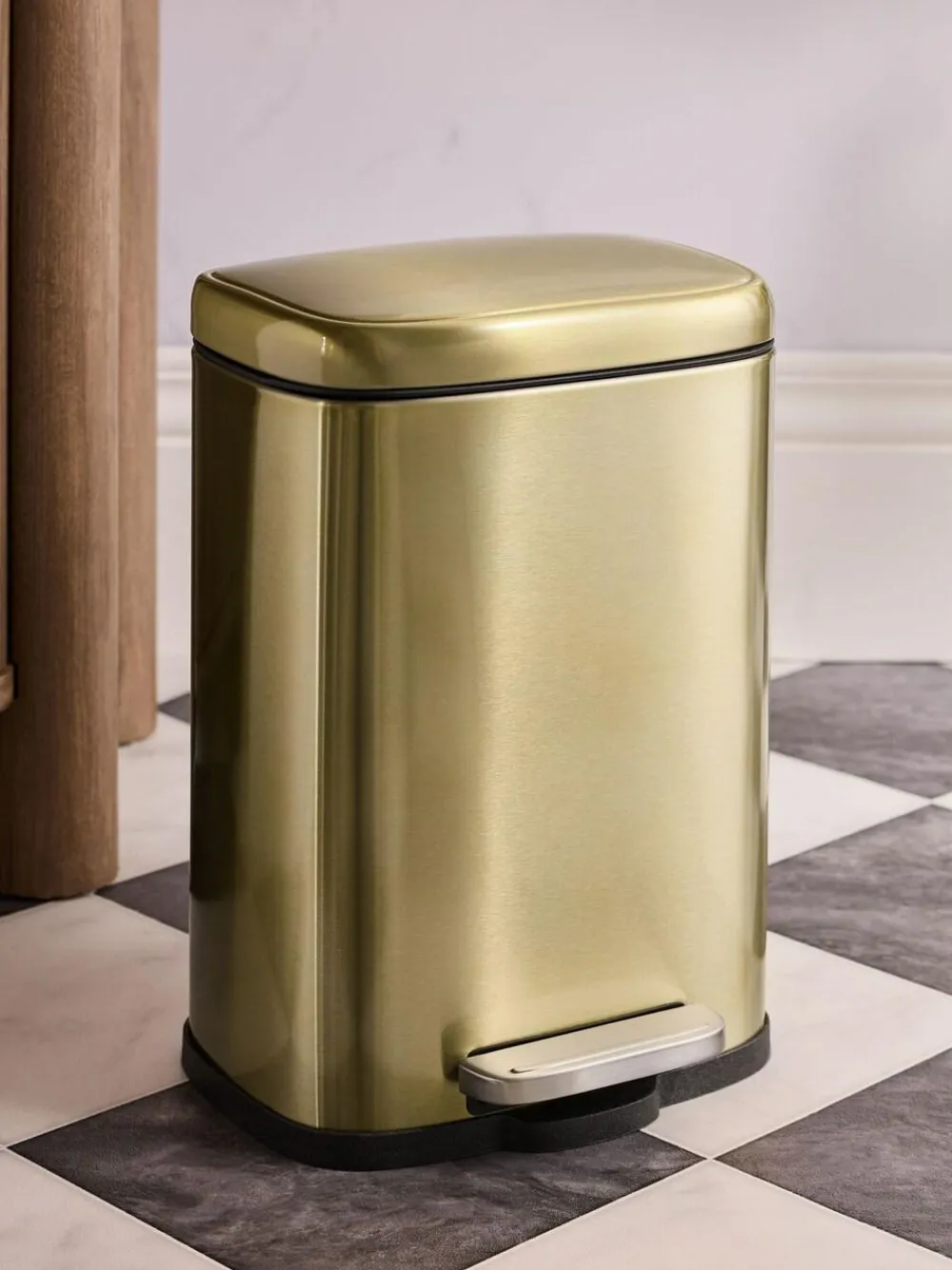 Outlet Next Soft Close 5 Litre Pedal Bin Gold