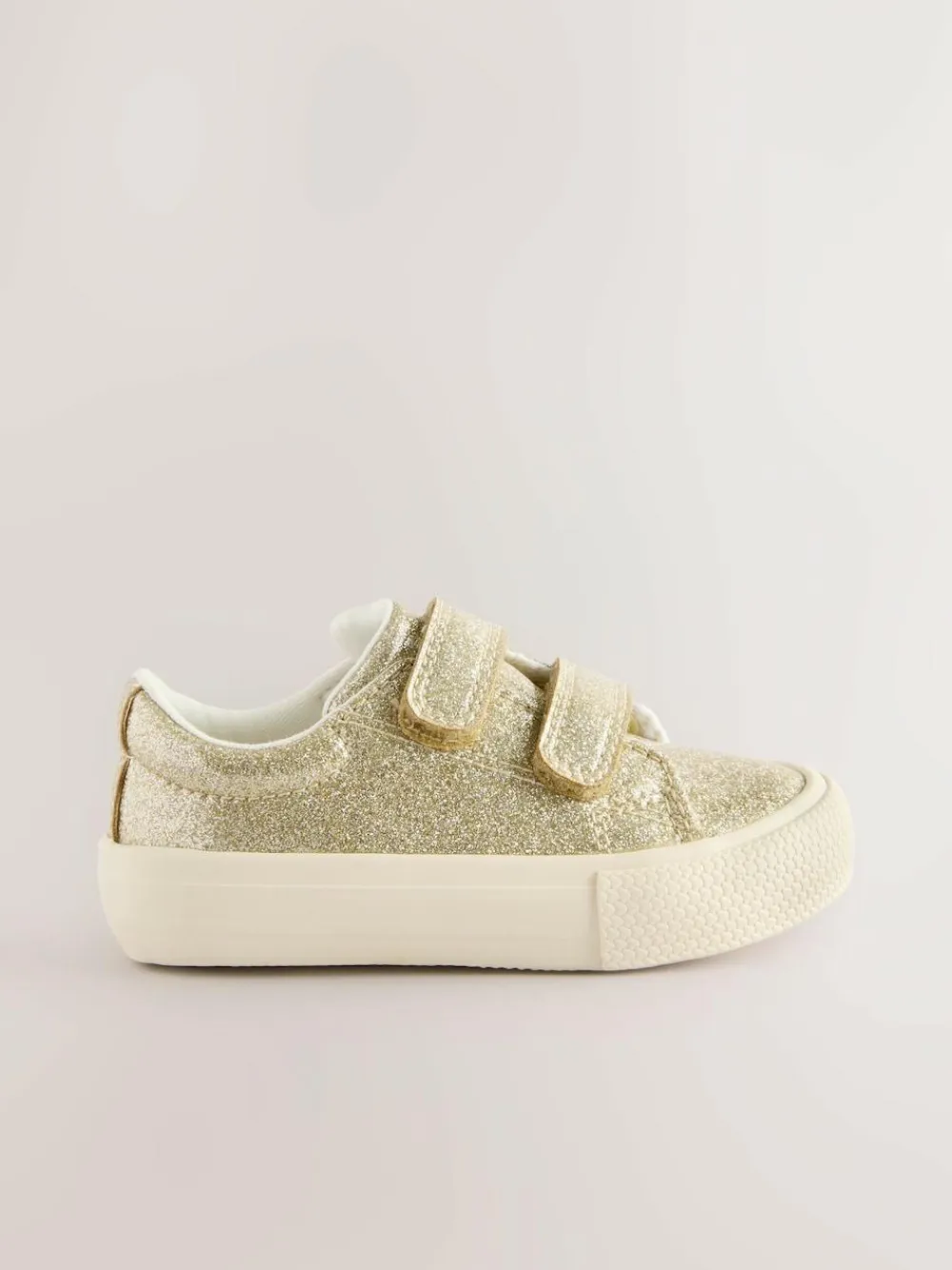 New Next Standard Fit (F) Chunky Trainers With Touch Fastening Gold
