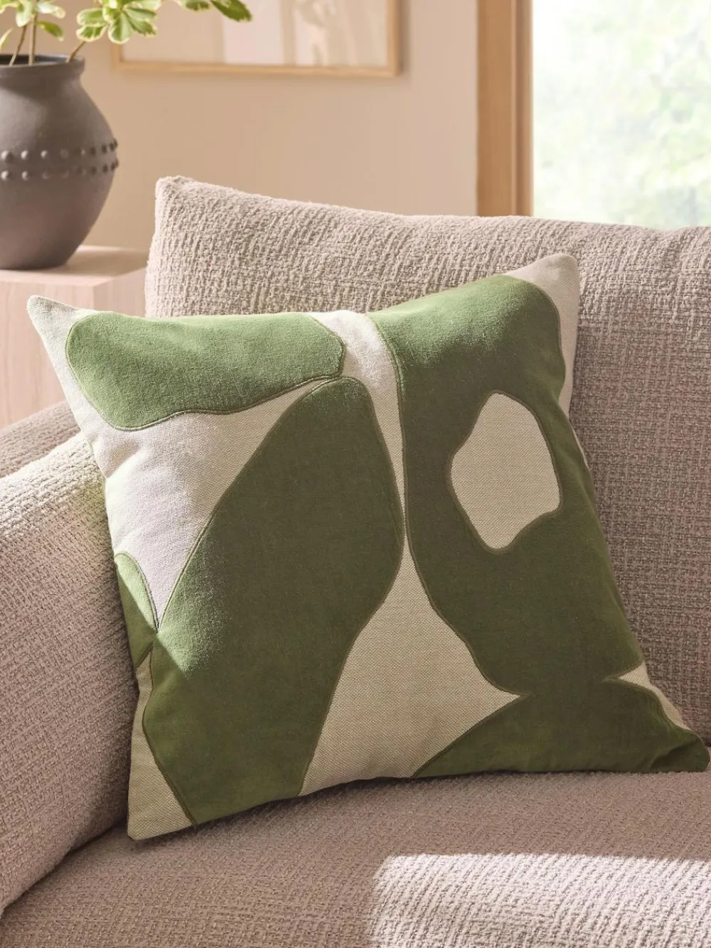 Clearance Next 50 x 50cm Abstract Cushion Green