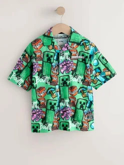 Next Green All Over Print Minecraft Short Sleeve Jersey Shirt (3-16yrs)^BOY Shirts
