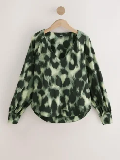 Next Long Sleeve V-Neck Jersery Blouse^Women Blouses & Shirts