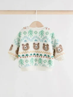 Discount Next Baby Fleece Top and Joggers Set (0mths-2yrs) Green Bear Fairisle