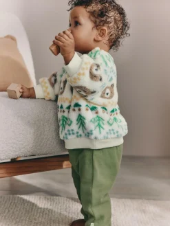 Discount Next Baby Fleece Top and Joggers Set (0mths-2yrs) Green Bear Fairisle
