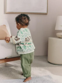 Discount Next Baby Fleece Top and Joggers Set (0mths-2yrs) Green Bear Fairisle