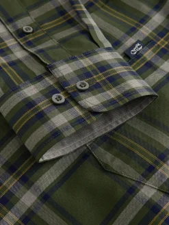Next Regular Fit Easy Iron Button Down Oxford Shirt Green Blackwatch