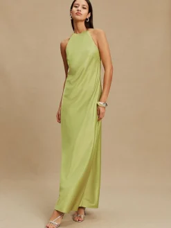 Next Bridesmaids Satin Halterneck Maxi Dress^Women Occasionwear|Occasion Dresses