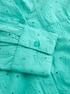 Next Green Broderie Shirt^Women Blouses & Shirts
