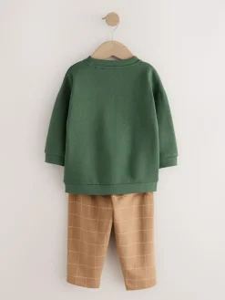 Next Green/ Brown Dog Single Sweatshirt and Joggers Set (3mths-7yrs)^BOY Baby Boys|Baby Boys