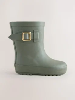 New Next Buckle Wellies Green