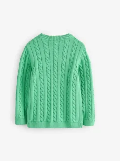 Clearance Next Green Cable Knit Crew Neck Jumper (3-16yrs)
