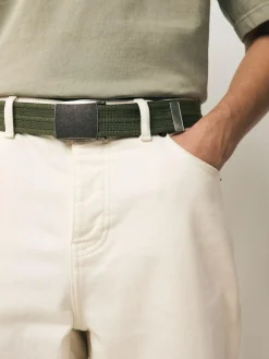 Outlet Next Green Canvas Reversible Belt