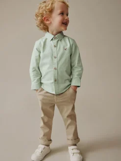 Outlet Next Green Character Long Sleeve Long Sleeve Oxford Shirt (3mths-7yrs)