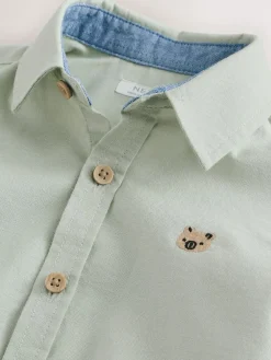 Outlet Next Green Character Long Sleeve Long Sleeve Oxford Shirt (3mths-7yrs)