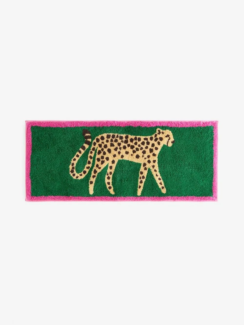 Best Next Green Cheetah Animal Print Runner Bath Mat