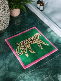 Next Green Cheetah Animal Print Shower Mat^ Towels & Bathmats