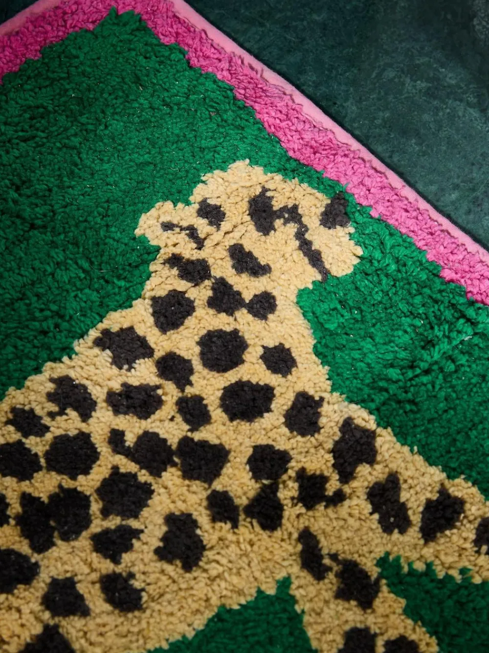 Next Green Cheetah Animal Print Shower Mat^ Towels & Bathmats