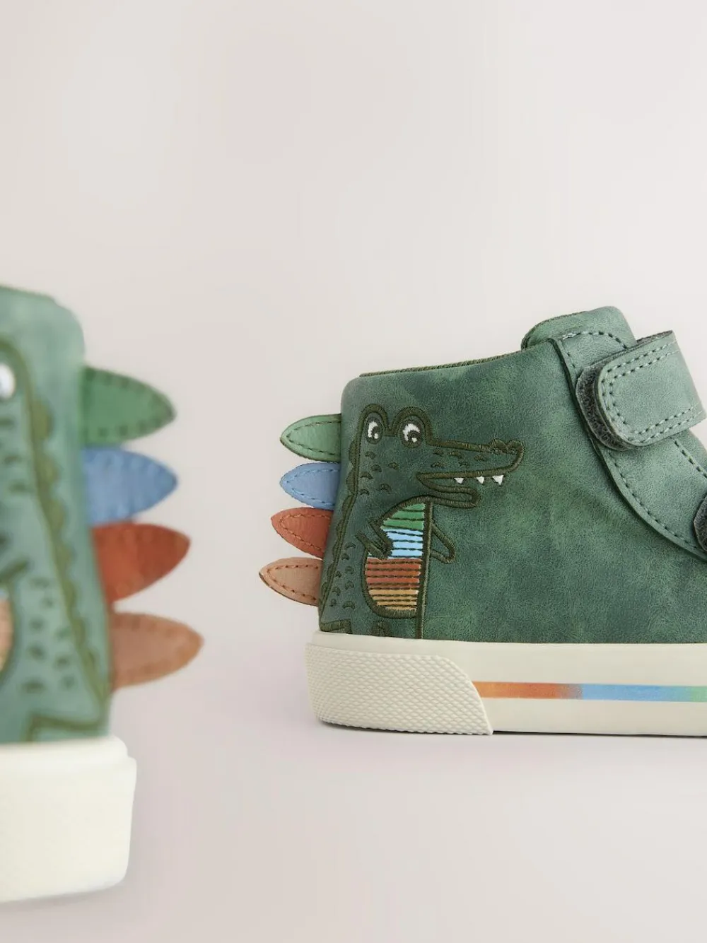 Discount Next Standard Fit (F) Touch Fastening Boots Green Crocodile