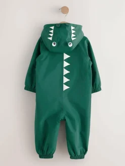 Next Green Crocodile Waterproof Fleece Lined Puddlesuit (3mths-7yrs)^BOY Baby Winter Clothing|Coats, Jackets & Pramsuits