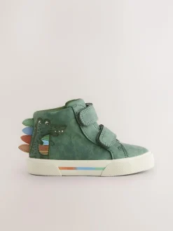 Next Wide Fit (G) Touch Fastening Boots Green Crocodile