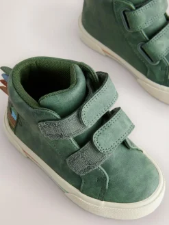 Next Wide Fit (G) Touch Fastening Boots Green Crocodile