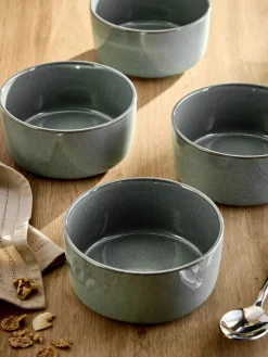Next Green Dalton Set of 4 Cereal Bowls^ Dinner Sets & Pasta Bowls