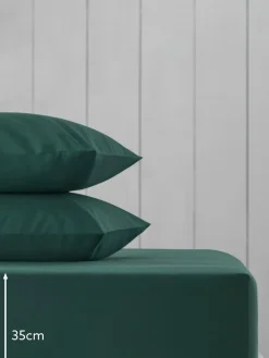 Online Next Green Dark Cotton Rich Deep Fitted Bed Sheet