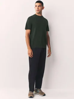 Discount Next Green Dark Regular Fit Essential Crew Neck Cotton T-Shirt