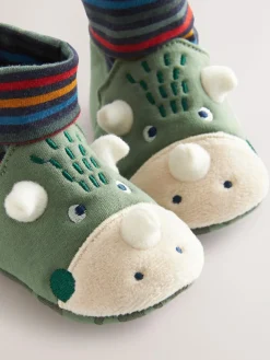 Discount Next Green Dinosaur Baby Sock Top Boot Shoes (0-18mths)