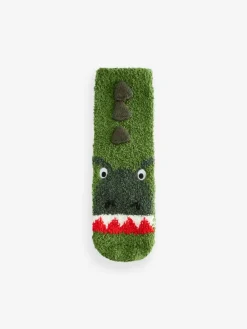 Next Green Dinosaur Cosy Socks 2 Pack^BOY Socks