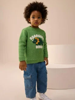 Sale Next Green Dinosaur Knitted Jumper (3mths-7yrs)