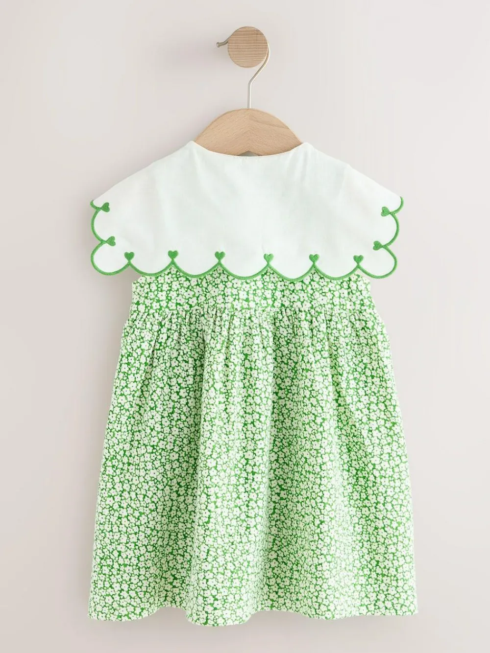 Hot Next Collared Summer Dress (3mths-7yrs) Green Ditsy