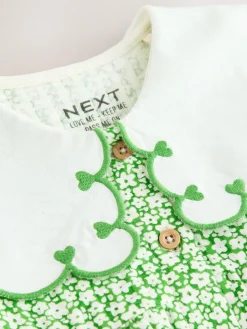 Hot Next Collared Summer Dress (3mths-7yrs) Green Ditsy